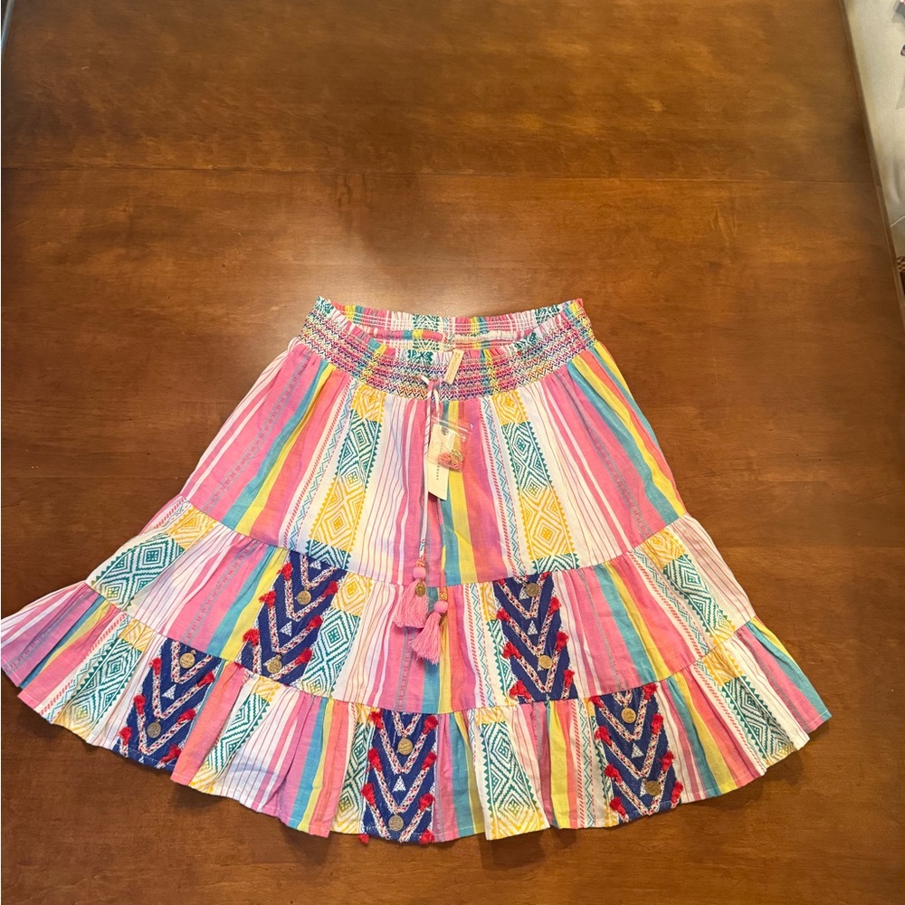 Anthropologie Boho Colorful Embellished Women's Skirt